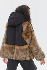 Faux Fur-Trim Puffer Jacket