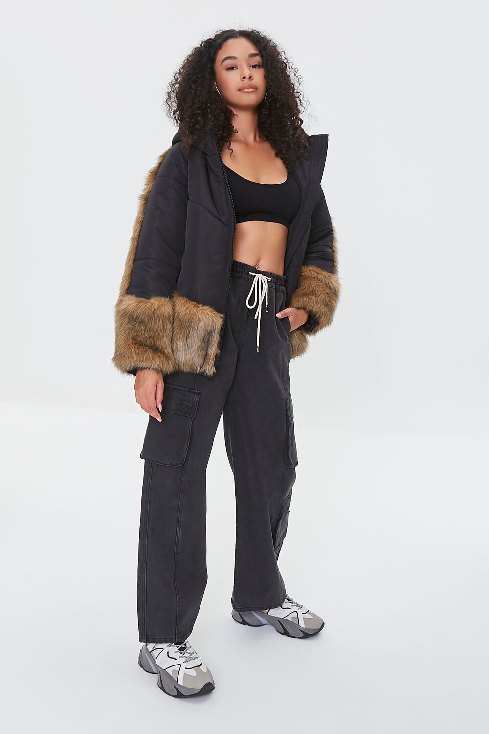 Faux Fur-Trim Puffer Jacket