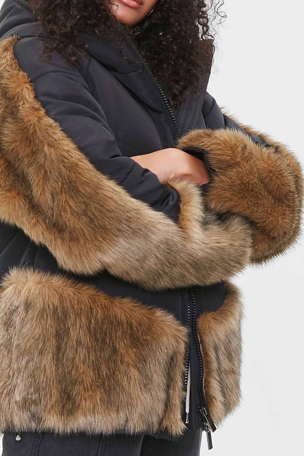 Faux Fur-Trim Puffer Jacket