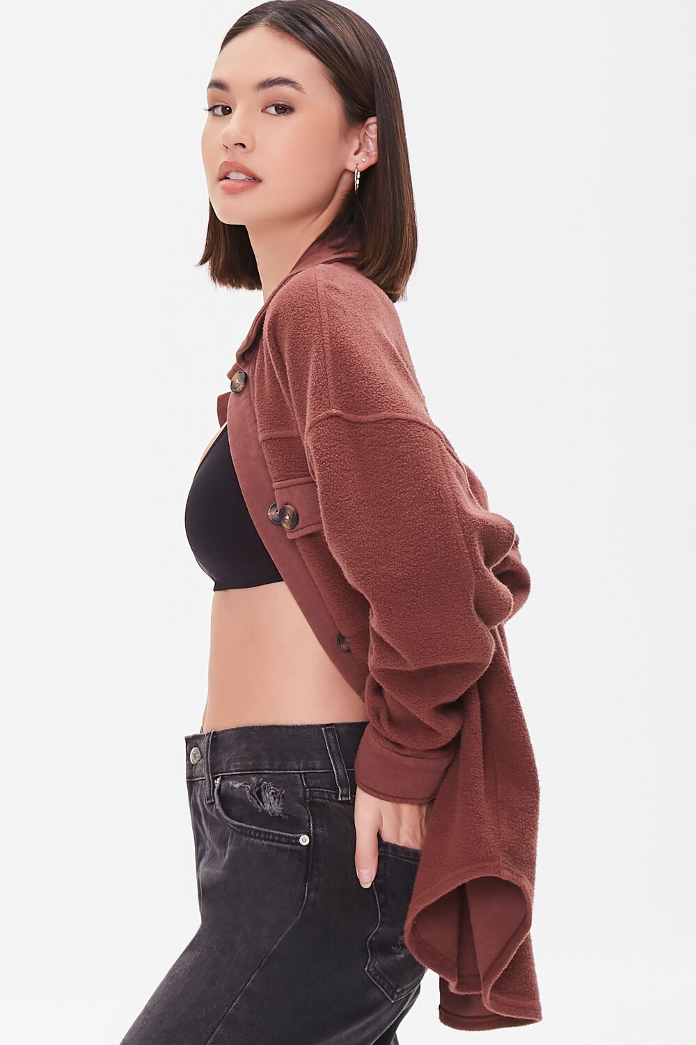 Fleece Button-Front Shacket