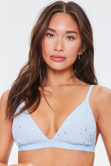 Star Print Mesh Bralette