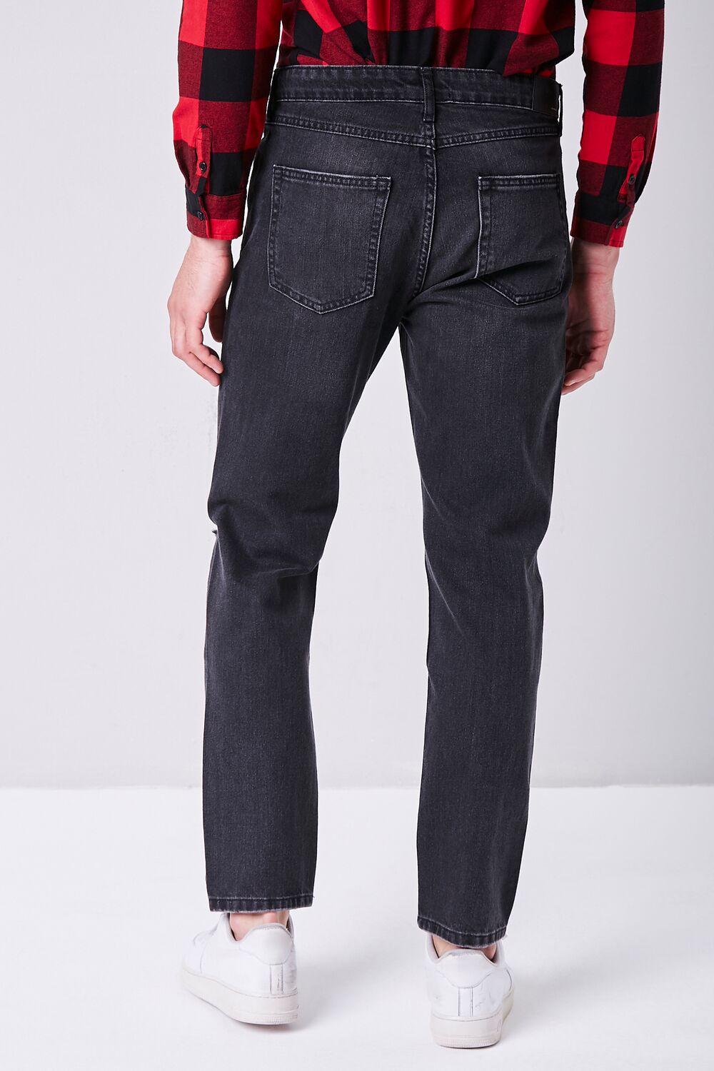 Distressed Straight-Leg Jeans