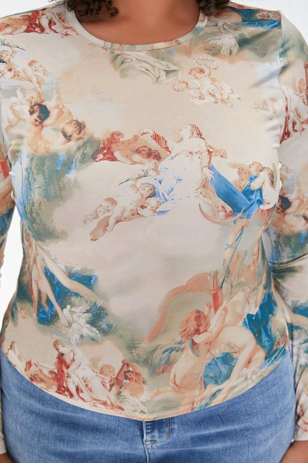 Plus Size Renaissance Print Top