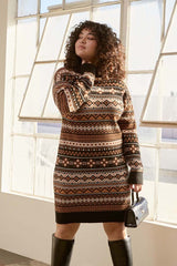 Plus Size Ornate Sweater Dress