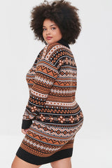 Plus Size Ornate Sweater Dress