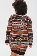Plus Size Ornate Sweater Dress