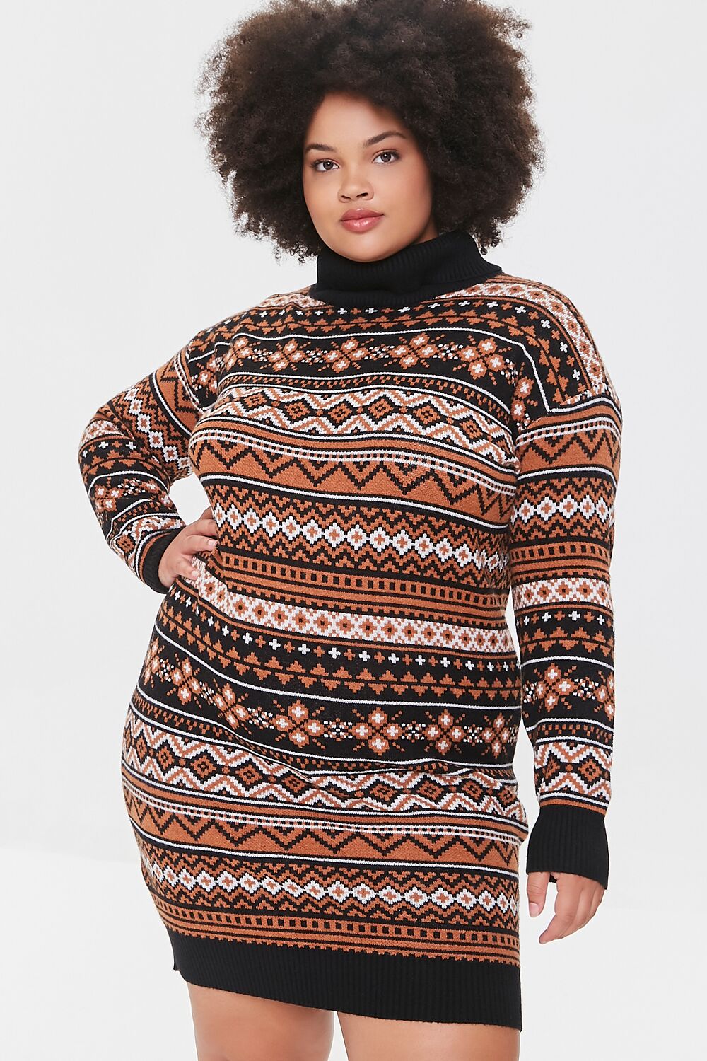 Plus Size Ornate Sweater Dress
