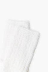 Fuzzy Knit Crew Socks
