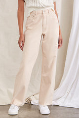 Raw-Cut Twill Pants