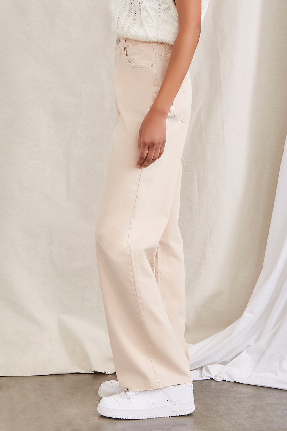 Raw-Cut Twill Pants