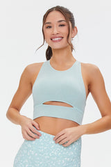 Seamless Thick Ribbed Cutout Sports Bra