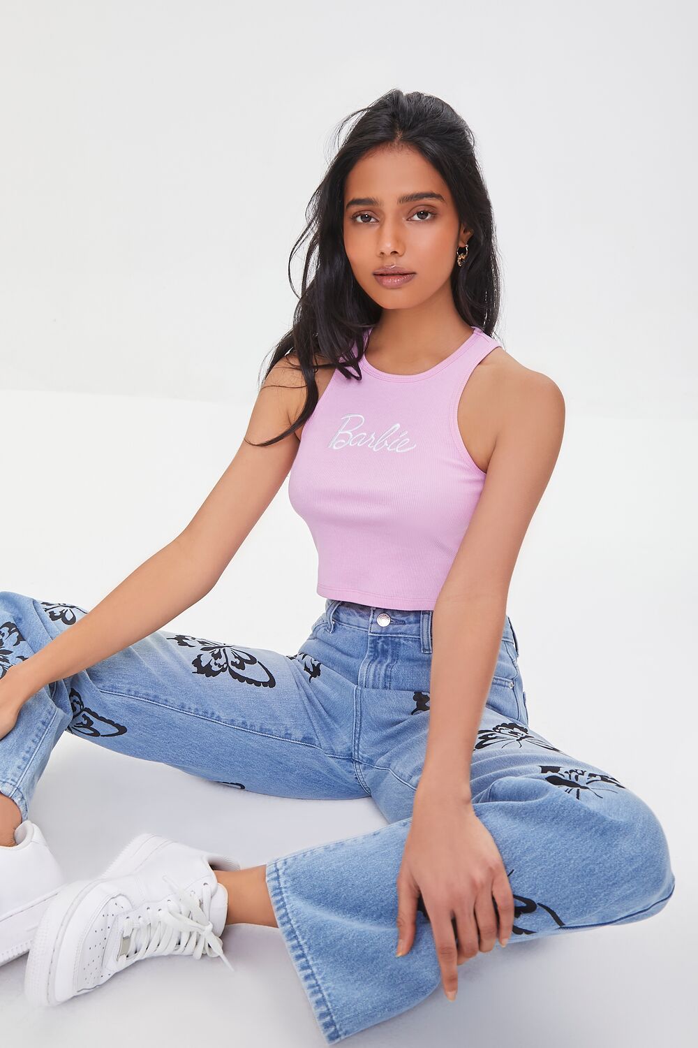 Embroidered Barbie Crop Top