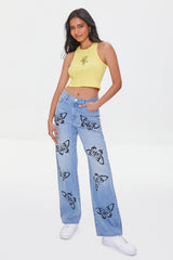 Embroidered Tweety Bird Crop Top