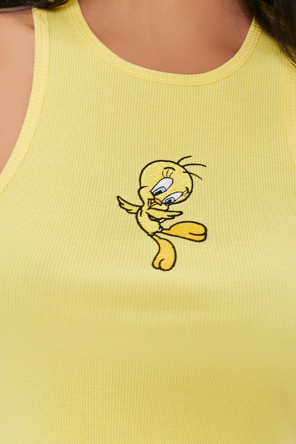 Embroidered Tweety Bird Crop Top
