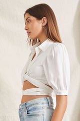 Wraparound Self-Tie Crop Top