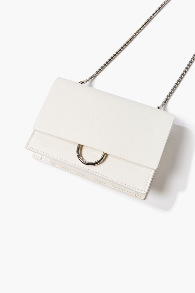Faux Leather Chain Crossbody Bag