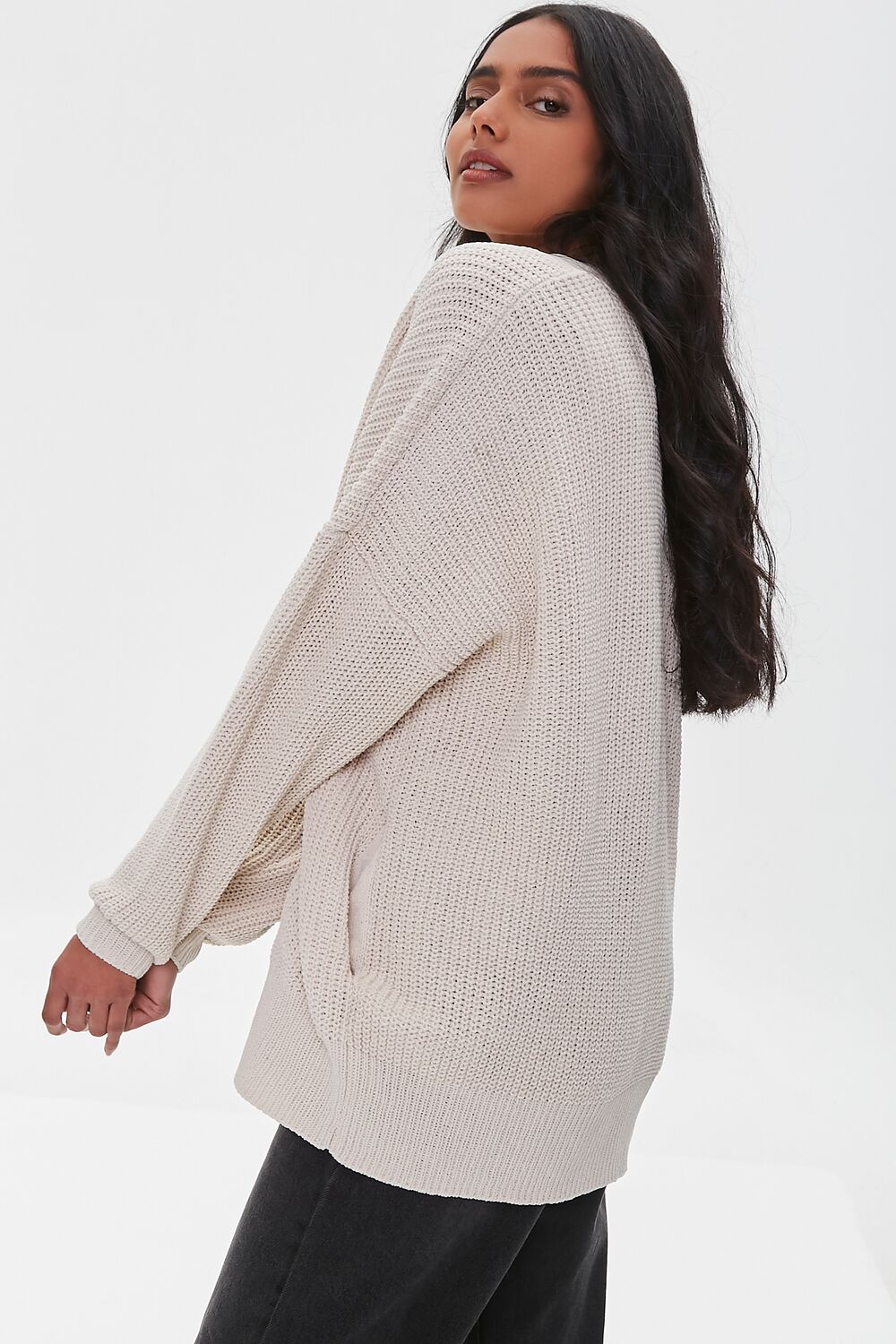 Ribbed Knit Cardigan Sweater
