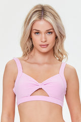 Terry Cloth Cutout Bikini Top