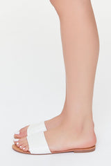 Faux Leather Slip-On Sandals