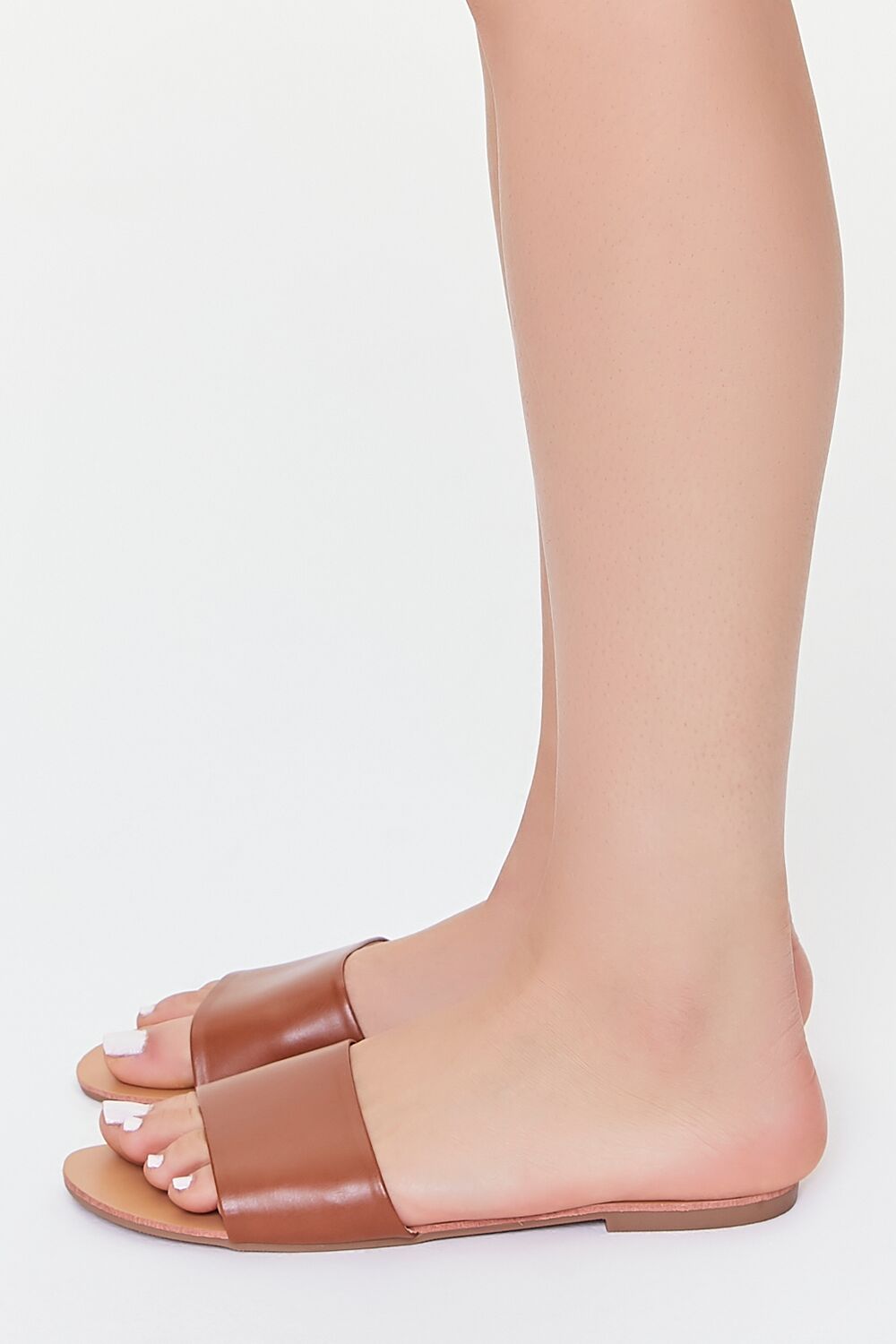 Faux Leather Slip-On Sandals