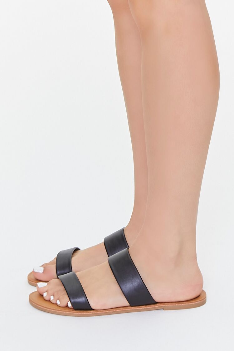 Dual-Strap Faux Leather Sandals