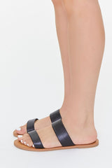 Dual-Strap Faux Leather Sandals