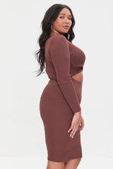 Plus Size Cutout Sweater Dress