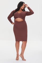 Plus Size Cutout Sweater Dress