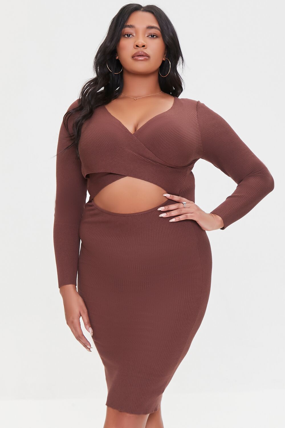Plus Size Cutout Sweater Dress