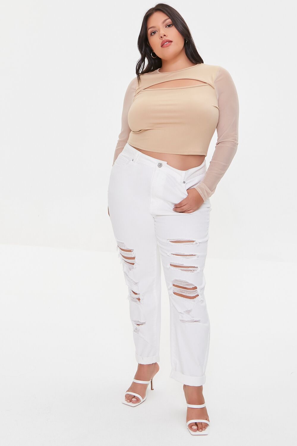 Plus Size Cutout Top