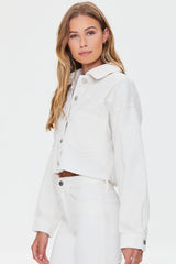 Corduroy Frayed Cropped Shacket