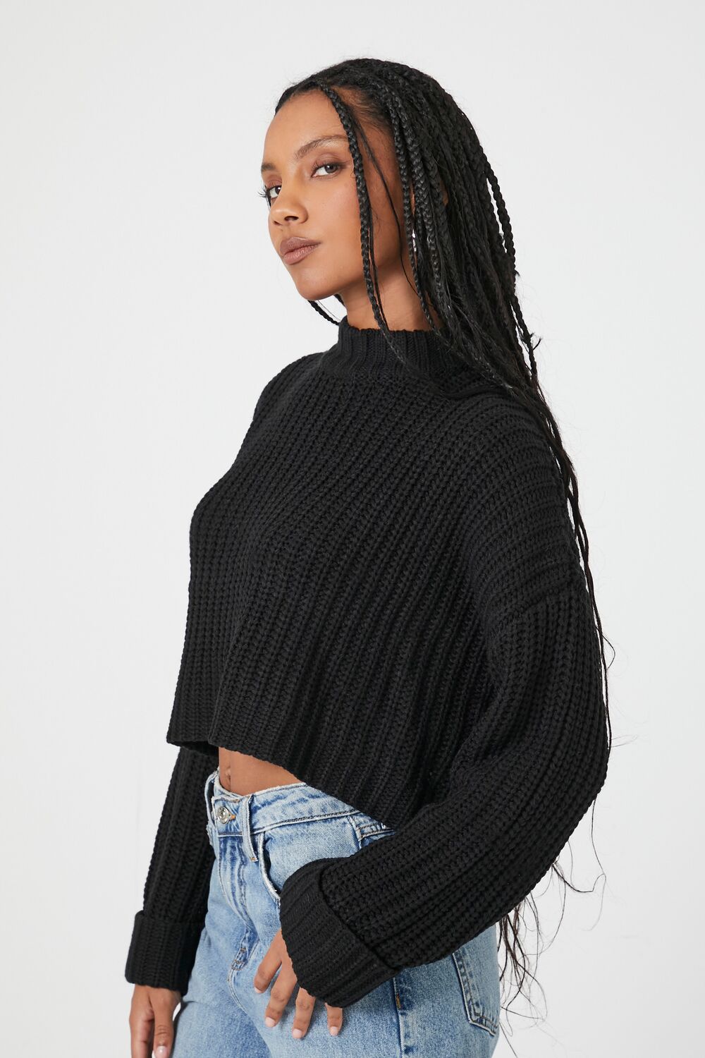 Drop-Sleeve Crew Sweater