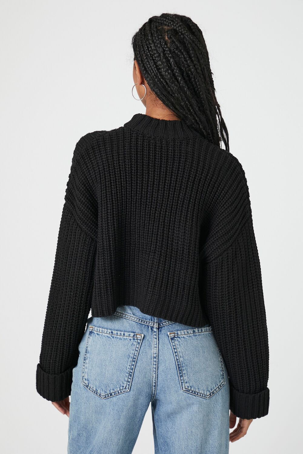 Drop-Sleeve Crew Sweater