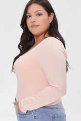 Plus Size Long-Sleeve Crop Top