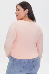 Plus Size Long-Sleeve Crop Top