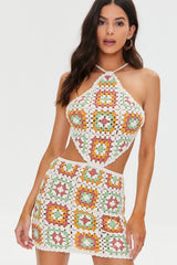 Cutout Crochet Mini Dress