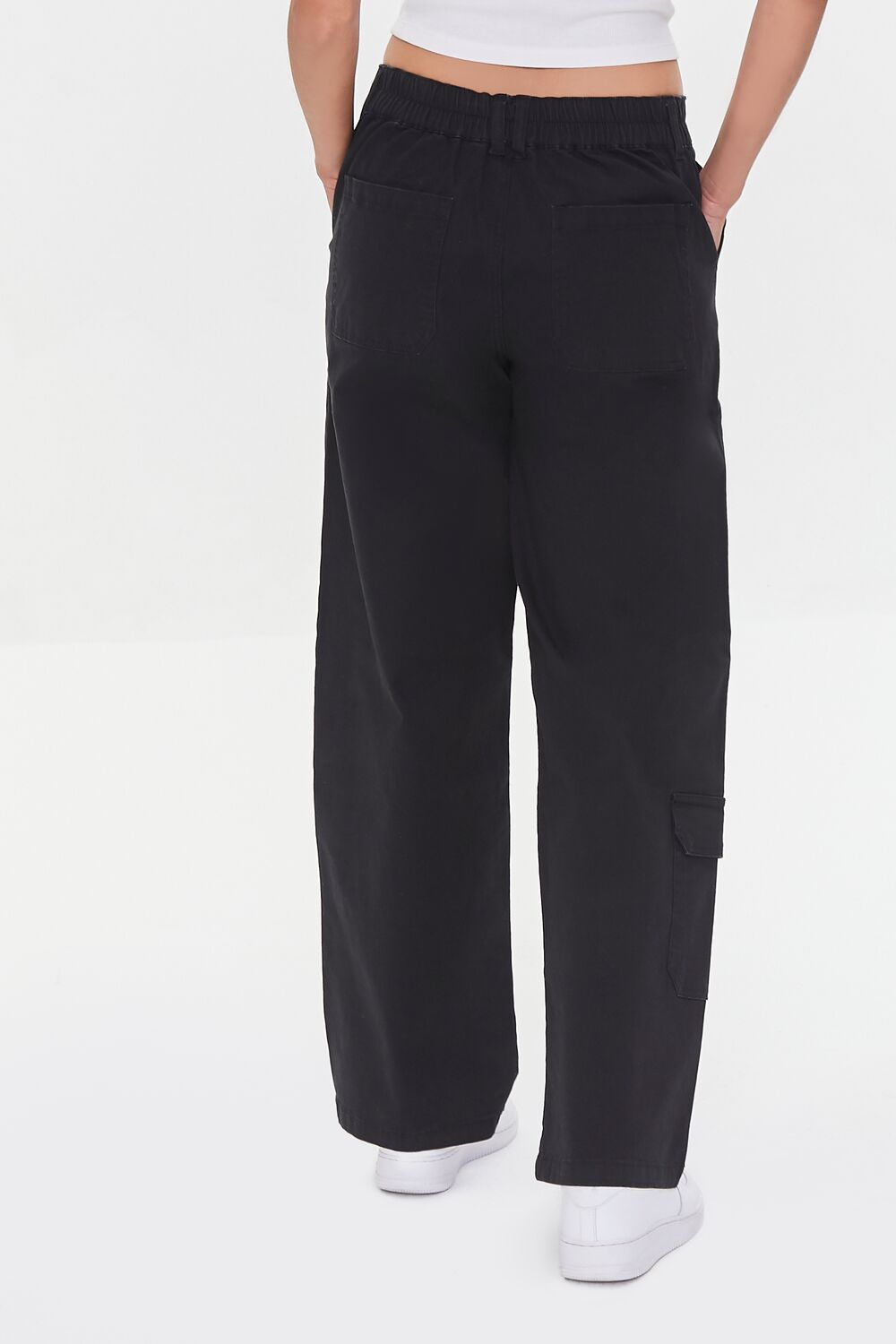 Twill Wide-Leg Cargo Pants