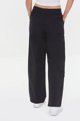 Twill Wide-Leg Cargo Pants