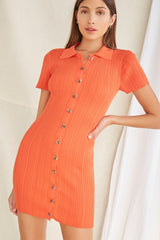 Ribbed Shirt Mini Dress