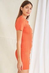 Ribbed Shirt Mini Dress