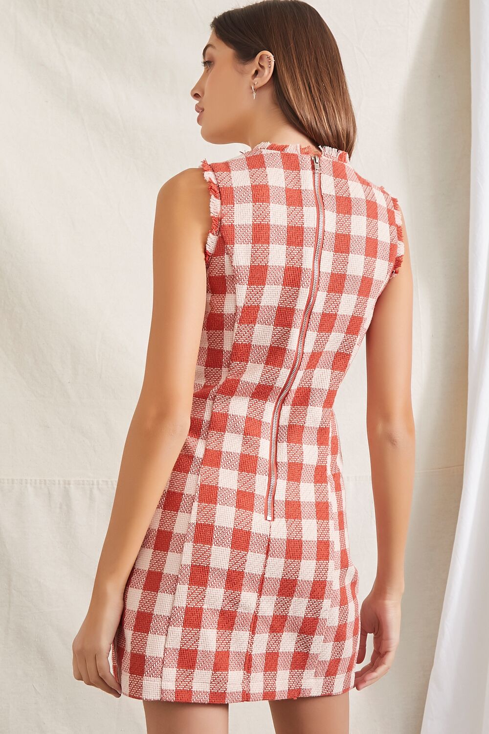 Double-Breasted Plaid Mini Dress