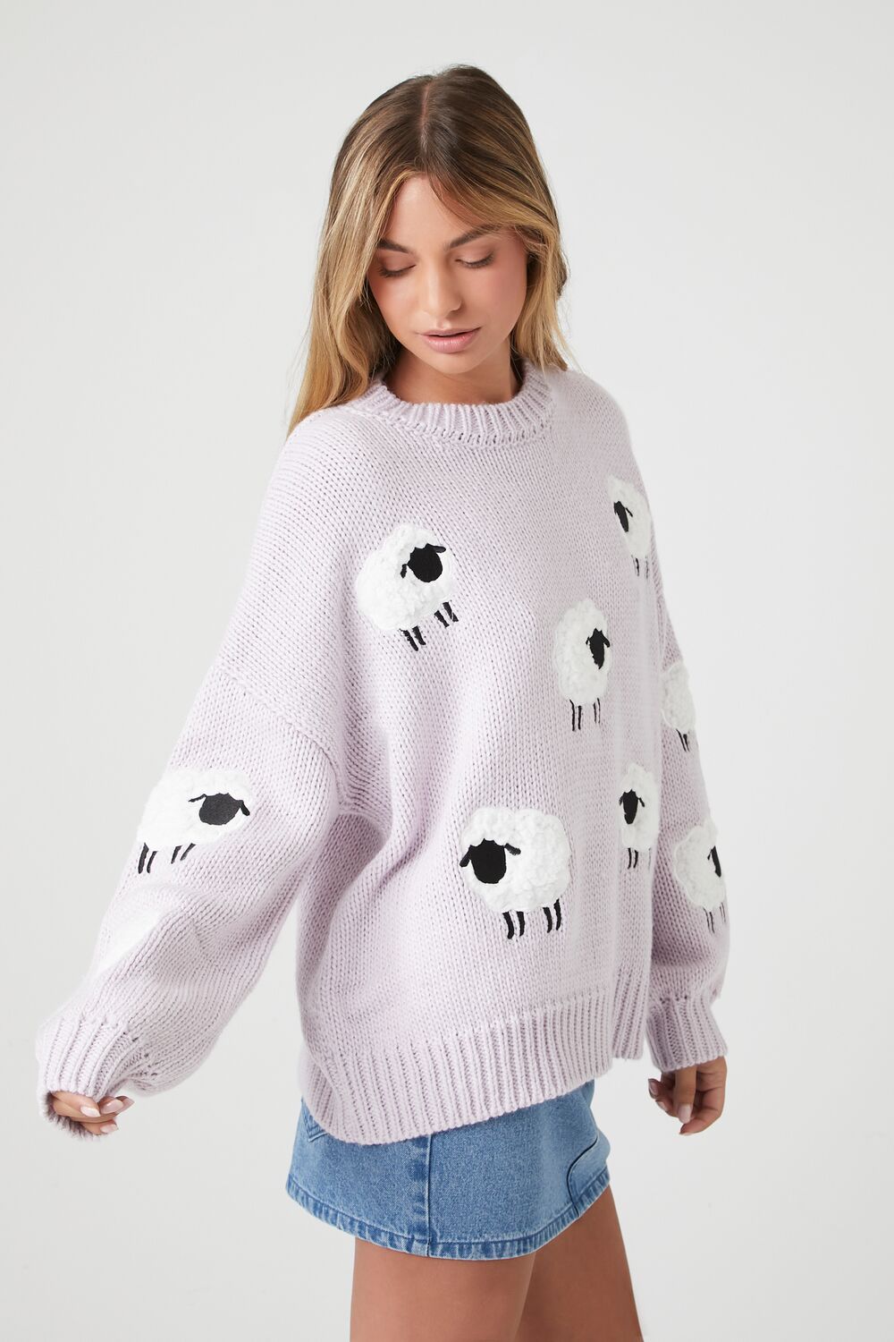 Sheep Drop-Sleeve Sweater