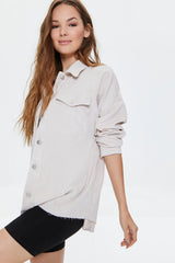 Corduroy Button-Front Shacket