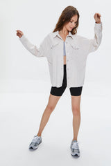 Corduroy Button-Front Shacket
