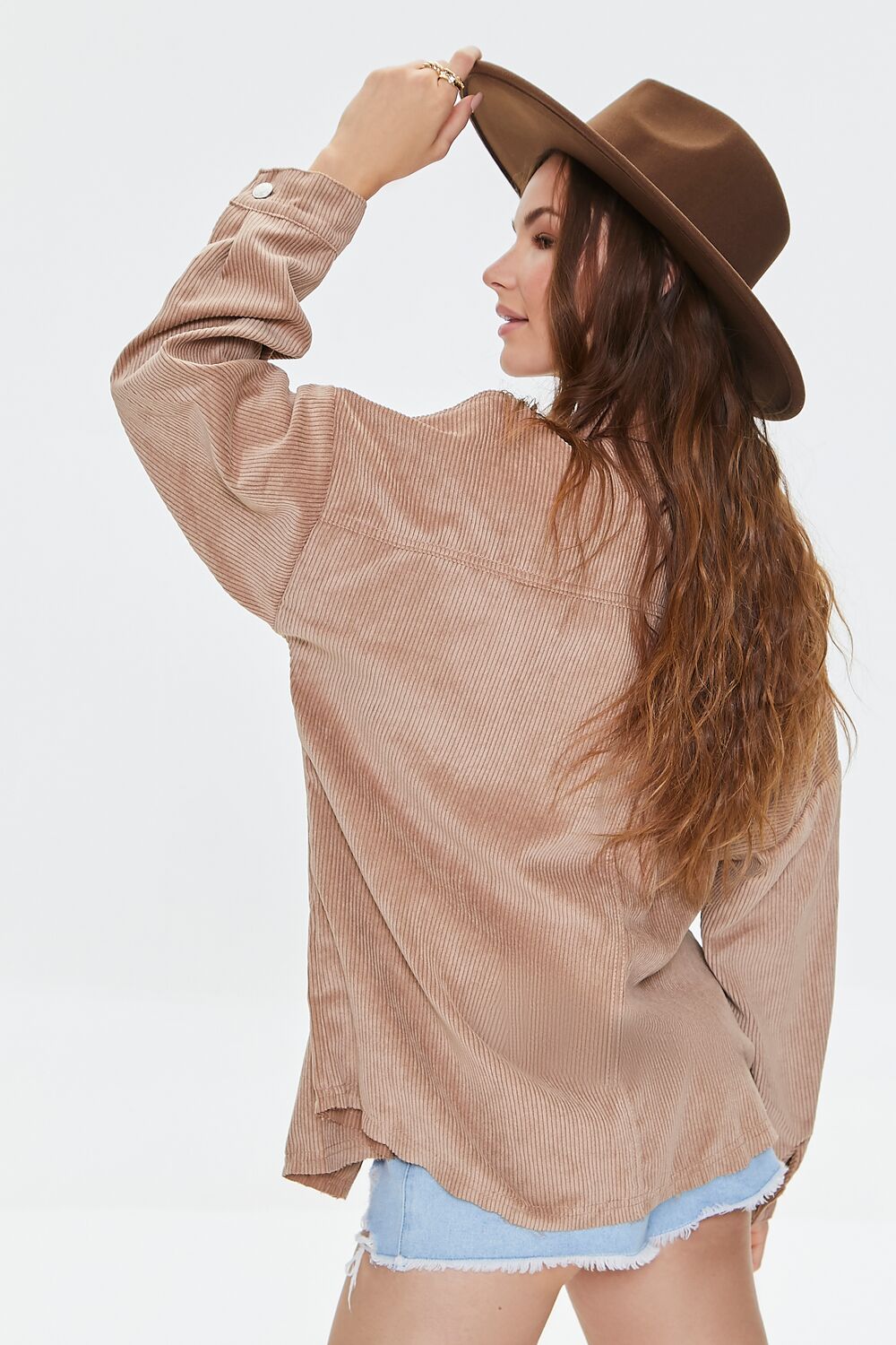 Corduroy Button-Front Shacket