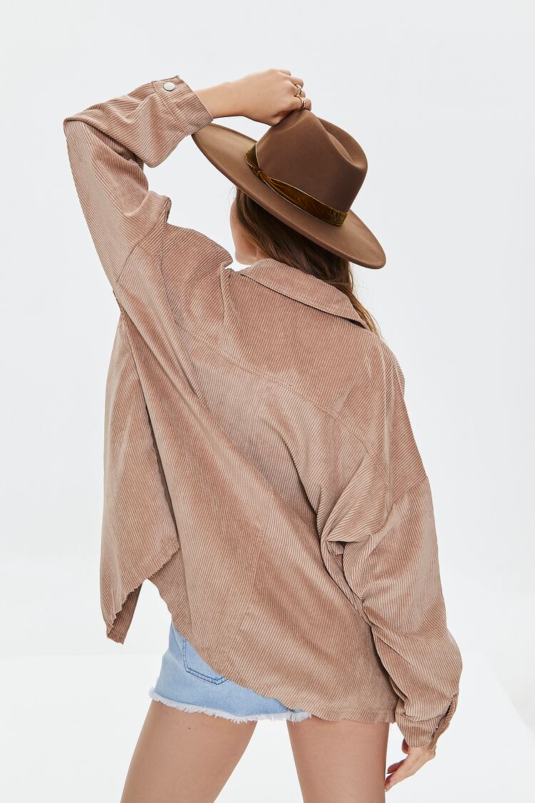 Corduroy Button-Front Shacket