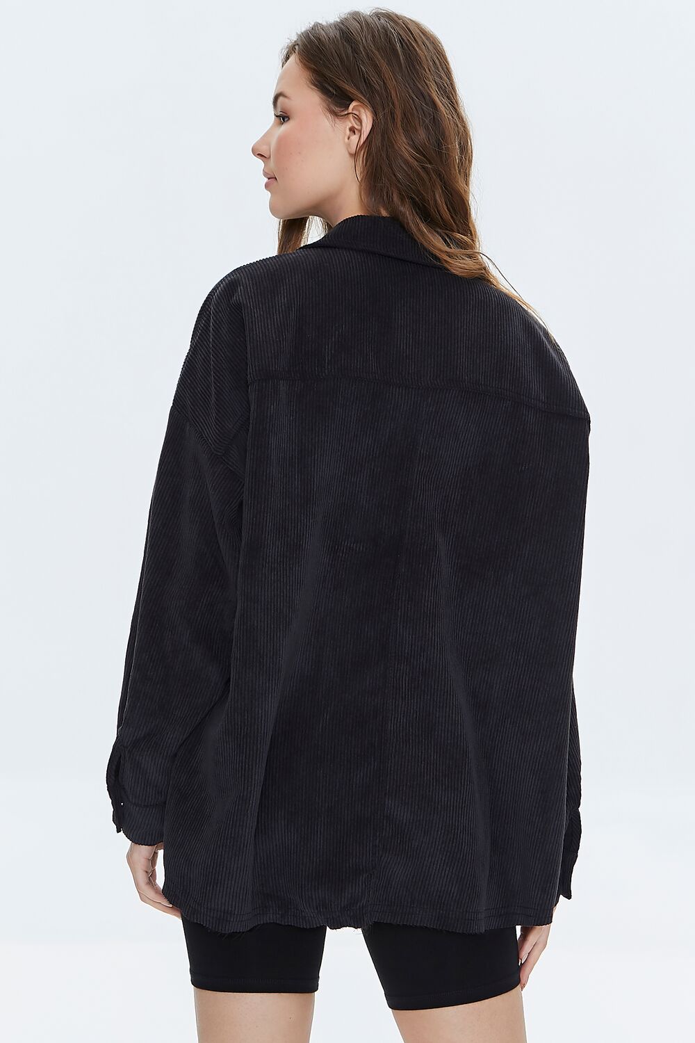 Corduroy Button-Front Shacket
