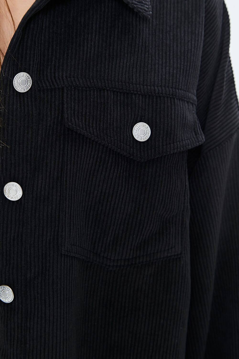 Corduroy Button-Front Shacket