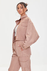Cropped Raglan-Sleeve Windbreaker