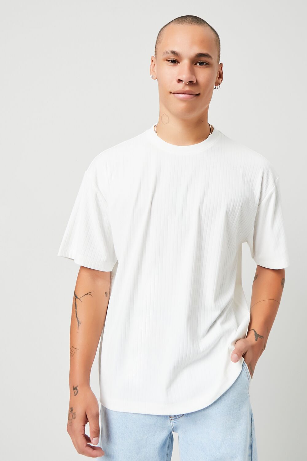 Ribbed Crew Neck Tee